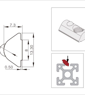 鋁型材專用彈性螺母三維圖 鋁型材專用彈性螺母三維圖