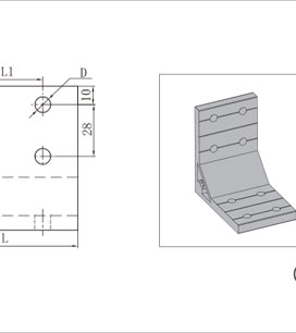 雙槽鋁型材強力角件三維圖 雙槽鋁型材強力角件三維圖