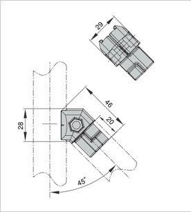 精益管45度內(nèi)漲連接件二維圖 精益管45度內(nèi)漲連接件二維圖