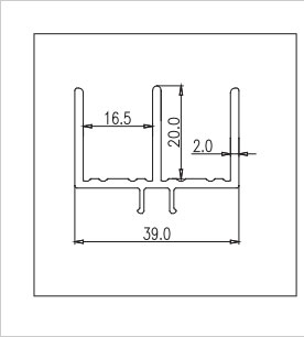 鋁合金雙槽滑道型材二維圖 鋁合金雙槽滑道型材二維圖