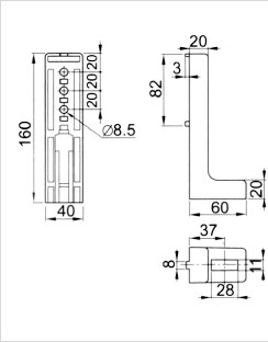 L型地腳角件二維圖 L型地腳角件二維圖